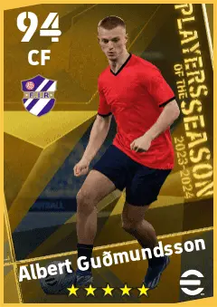 Albert Gudhmundsson eFootball 2026 player card — 94 OVR CF
