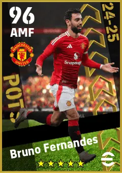 Bruno Fernandes eFootball 2026 player card — 96 OVR AMF