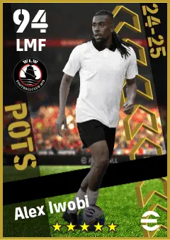 Alex Iwobi eFootball 2026 player card — 94 OVR LMF