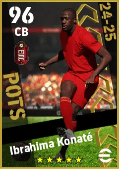 Ibrahima Konate eFootball 2026 player card — 96 OVR CB