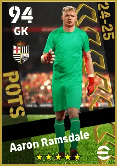 Aaron Ramsdale eFootball 2026 player card — 94 OVR GK