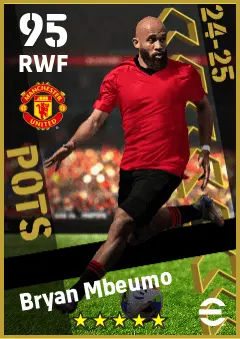 Bryan Mbeumo eFootball 2026 player card — 95 OVR RWF