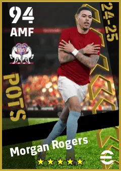 Morgan Rogers eFootball 2026 player card — 94 OVR AMF