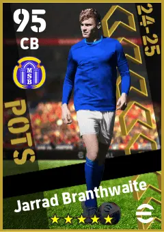 Jarrad Branthwaite eFootball 2026 player card — 95 OVR CB