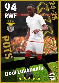 Dodi Lukebakio eFootball 2026 player card — 94 OVR RWF