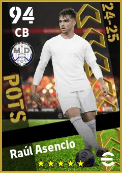 Raul Asencio eFootball 2026 player card — 94 OVR CB