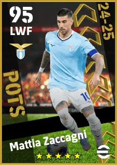 Mattia Zaccagni eFootball 2026 player card — 95 OVR LWF