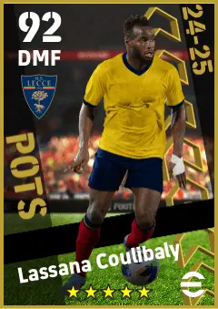 Lassana Coulibaly eFootball 2026 player card — 92 OVR DMF