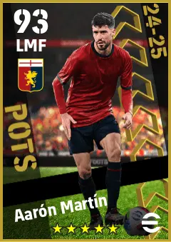 Aaron Martin eFootball 2026 player card — 93 OVR LMF