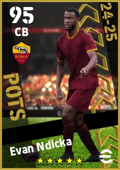 Evan Ndicka eFootball 2026 player card — 95 OVR CB