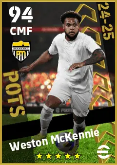 Weston McKennie eFootball 2026 player card — 94 OVR CMF