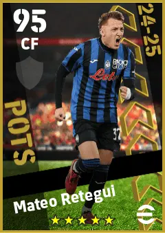 Mateo Retegui eFootball 2026 player card — 95 OVR CF
