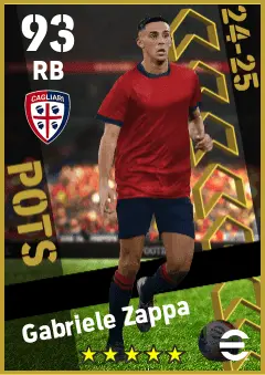 Gabriele Zappa eFootball 2026 player card — 93 OVR RB