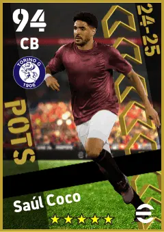 Saul Coco eFootball 2026 player card — 94 OVR CB