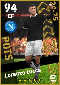 Lorenzo Lucca eFootball 2026 player card — 94 OVR CF