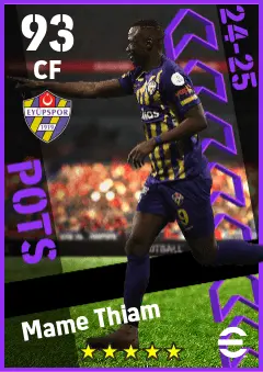 Mame Thiam eFootball 2026 player card — 93 OVR CF