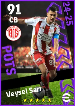 Veysel Sari eFootball 2026 player card — 91 OVR CB