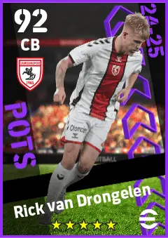 Rick van Drongelen eFootball 2026 player card — 92 OVR CB