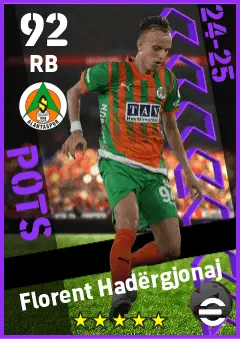 Florent Hadergjonaj eFootball 2026 player card — 92 OVR RB