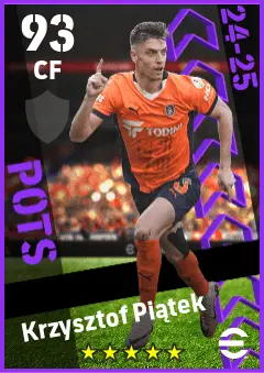 Krzysztof Piatek eFootball 2026 player card — 93 OVR CF