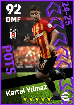 Kartal Yilmaz eFootball 2026 player card — 92 OVR DMF