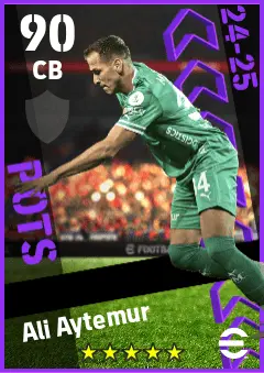 Ali Aytemur eFootball 2026 player card — 90 OVR CB