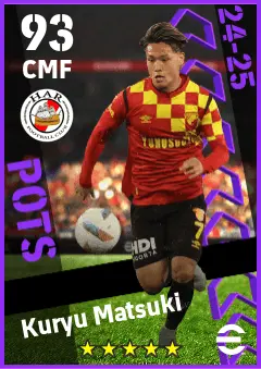 Kuryu Matsuki eFootball 2026 player card — 93 OVR CMF