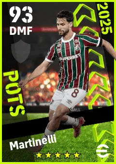 Martinelli eFootball 2026 player card — 93 OVR DMF