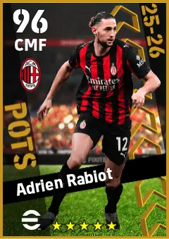 Adrien Rabiot eFootball 2026 player card — 96 OVR CMF