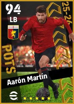 Aaron Martin eFootball 2026 player card — 94 OVR LB