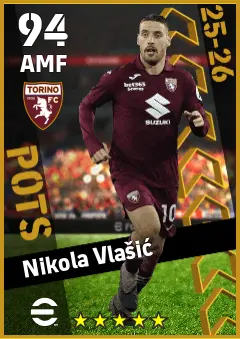 Nikola Vlasic eFootball 2026 player card — 94 OVR AMF