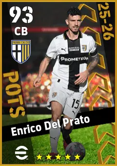 Enrico Del Prato eFootball 2026 player card — 93 OVR CB