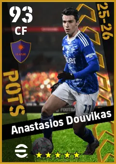 Anastasios Douvikas eFootball 2026 player card — 93 OVR CF