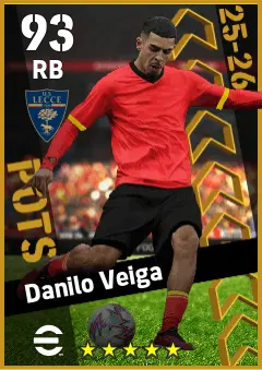Danilo Veiga eFootball 2026 player card — 93 OVR RB