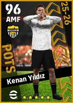 Kenan Yildiz eFootball 2026 player card — 96 OVR AMF