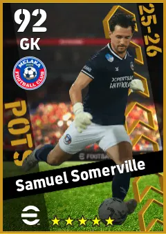 Samuel Somerville eFootball 2026 player card — 92 OVR GK
