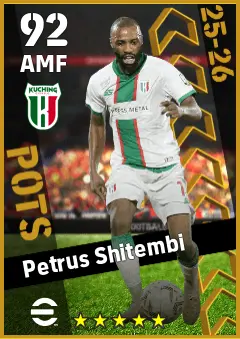 Petrus Shitembi eFootball 2026 player card — 92 OVR AMF