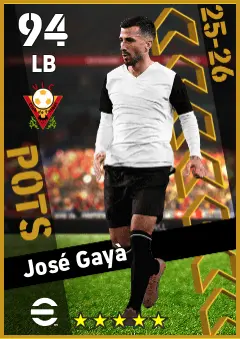 Jose Gaya eFootball 2026 player card — 94 OVR LB
