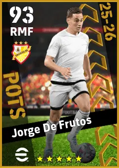 Jorge De Frutos eFootball 2026 player card — 93 OVR RMF