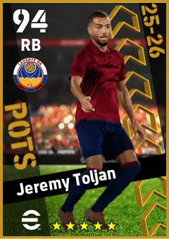 Jeremy Toljan eFootball 2026 player card — 94 OVR RB