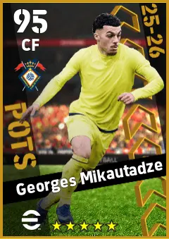 Georges Mikautadze eFootball 2026 player card — 95 OVR CF