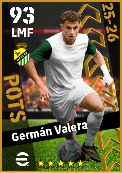 German Valera eFootball 2026 player card — 93 OVR LMF
