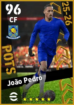 Joao Pedro eFootball 2026 player card — 96 OVR CF