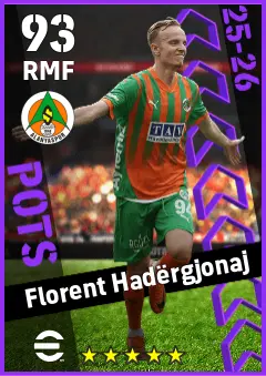 Florent Hadergjonaj eFootball 2026 player card — 93 OVR RMF