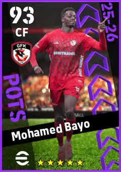Mohamed Bayo eFootball 2026 player card — 93 OVR CF