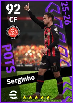 Serginho eFootball 2026 player card — 92 OVR CF