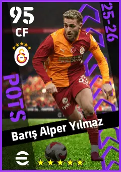 Baris Alper Yilmaz eFootball 2026 player card — 95 OVR CF