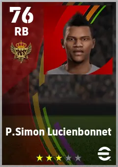 P.Simon Lucienbonnet eFootball 2026 player card — 76 OVR RB