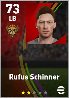 Rufus Schinner eFootball 2026 player card — 73 OVR LB
