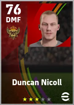 Duncan Nicoll eFootball 2026 player card — 76 OVR DMF